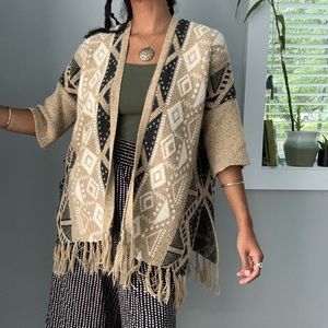 Southwestern shawl cardigan